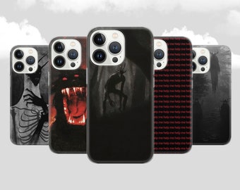Funda para teléfono con criaturas espeluznantes, arte de terror extraño, patrón espeluznante para iPhone, Samsung Pixel, ambiente de Halloween