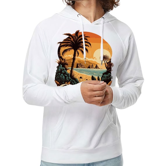 Beach Sunset Hoodie Lightweight Men s Hooded Sweatshirt California