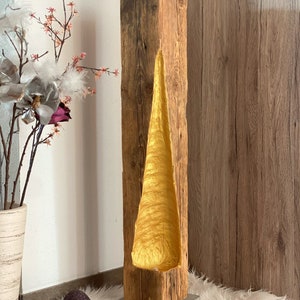 Modern rustic LED reclaimed wood beam floor lamp with golden light fall, upcycled image 2