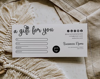 Boho Gift Certificate Template, Add Logo Printable Gift Certificate, DIY Gift Certificate Canva Template, Editable Gift Coupon