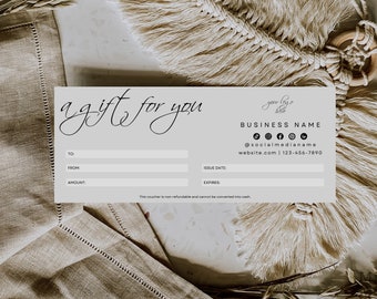 ADD LOGO/Gift Certificate Template/DIY Gift Certificate/Editable Gift Voucher/Printable Gift Card/Coupon Marketing Certificate
