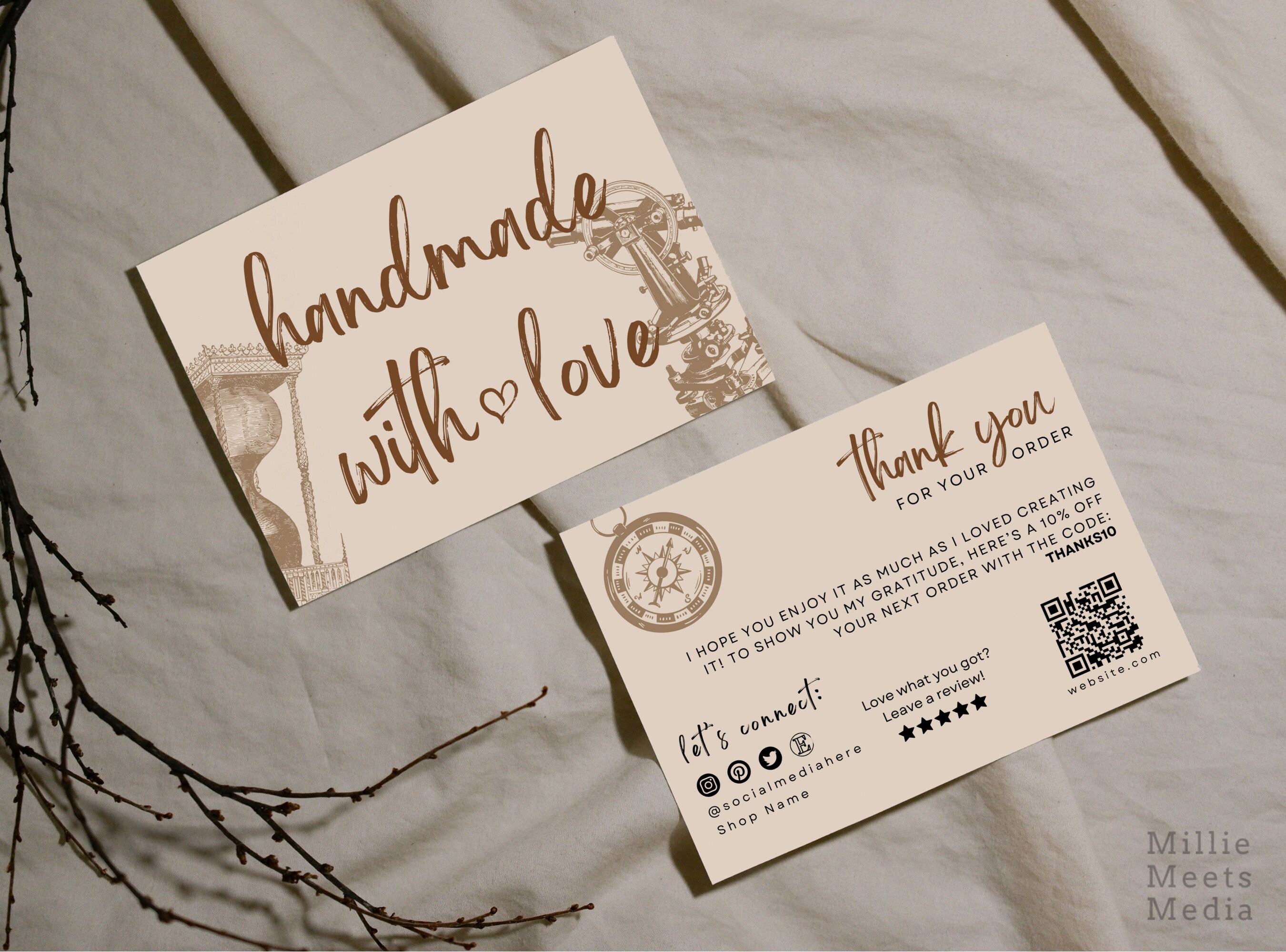 Editable Luxury Thank You Card Template/minimal Business Thank You Card ...