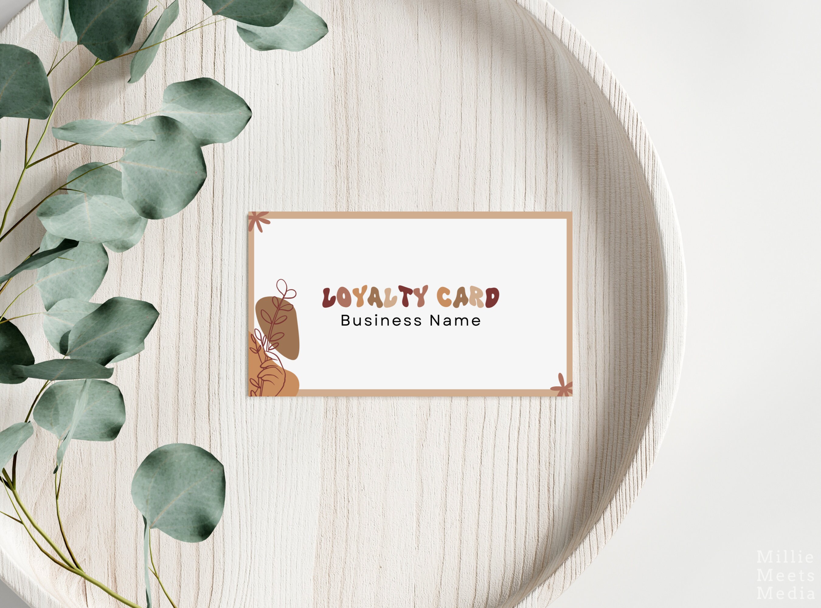 Retro Loyalty Card Canva Template | Editable Customer Reward Card ...