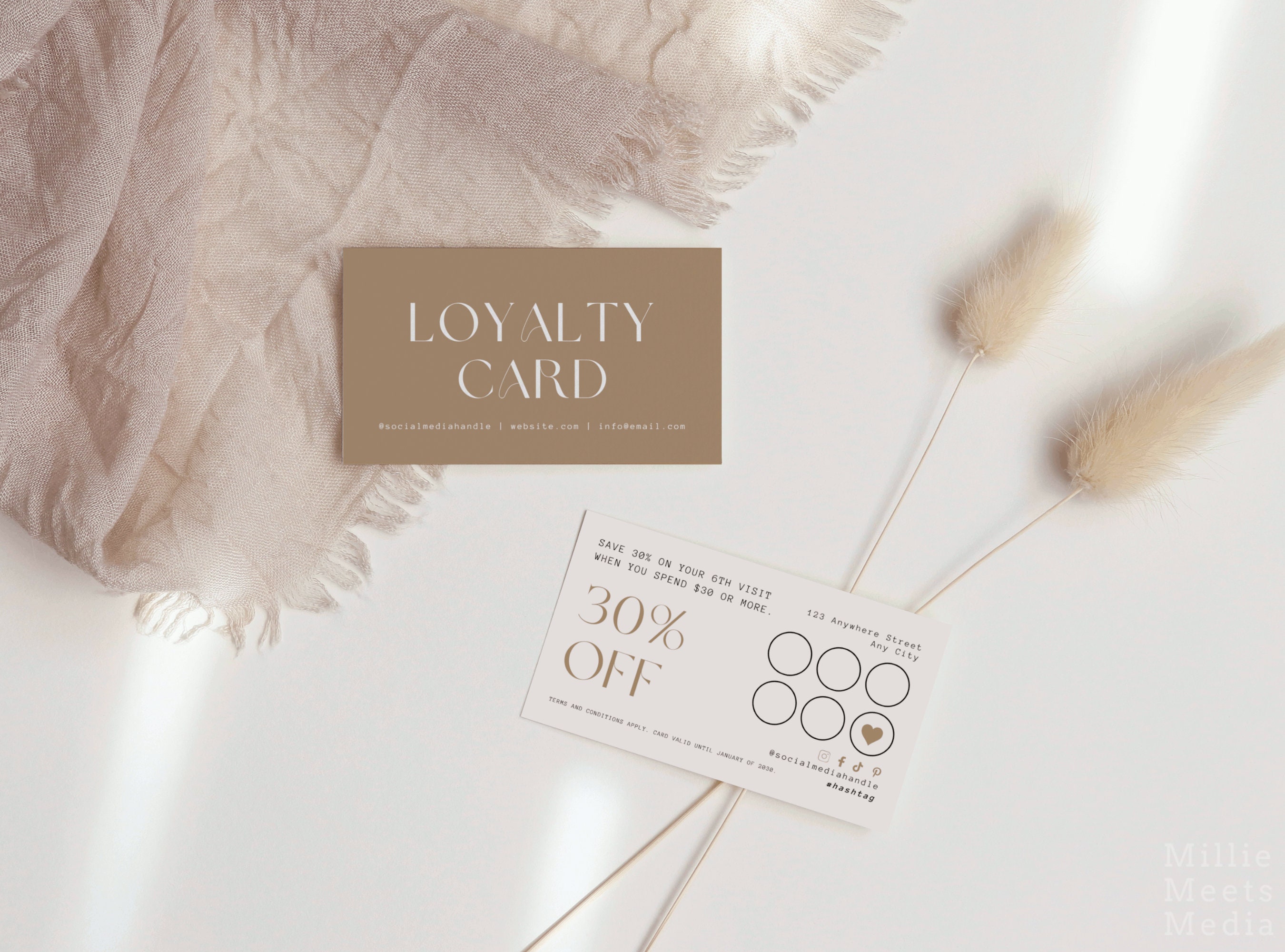 Loyalty Card Template | Editable Customer Reward Card Canva Template ...
