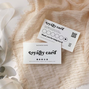 Welcome Code Card Discount Code Retro Loyalty Card With QR Code | Discount Card Canva Template ...