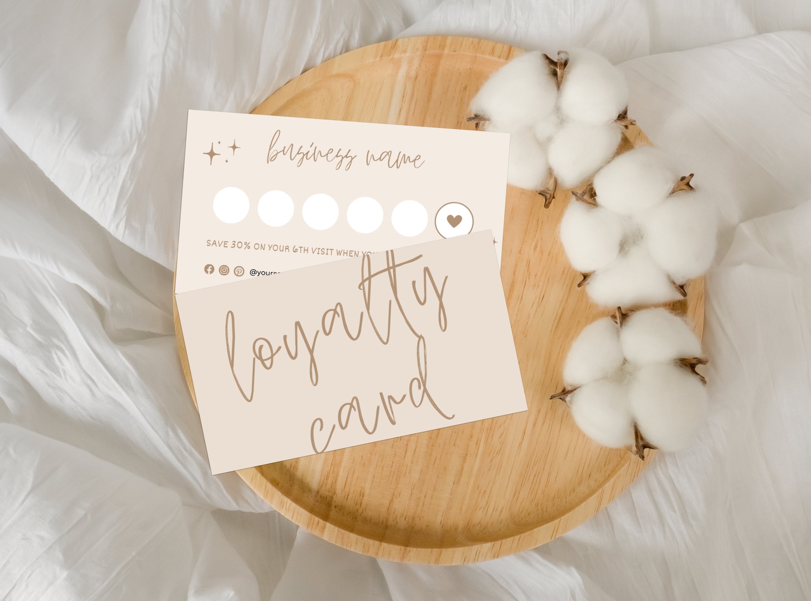Boho Loyalty Card Template Editable Customer Reward Card Canva Template ...