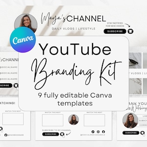DIY YouTube Branding Kit | YouTube Intro and Outro | YouTube Banners | YouTube Channel Kit | YouTube Bundle Canva Template