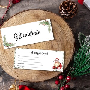 Christmas Certificate Voucher Template, Editable in Canva Christmas Gift Certificate, Printable Gift Voucher, Minimalist Gift Certificate