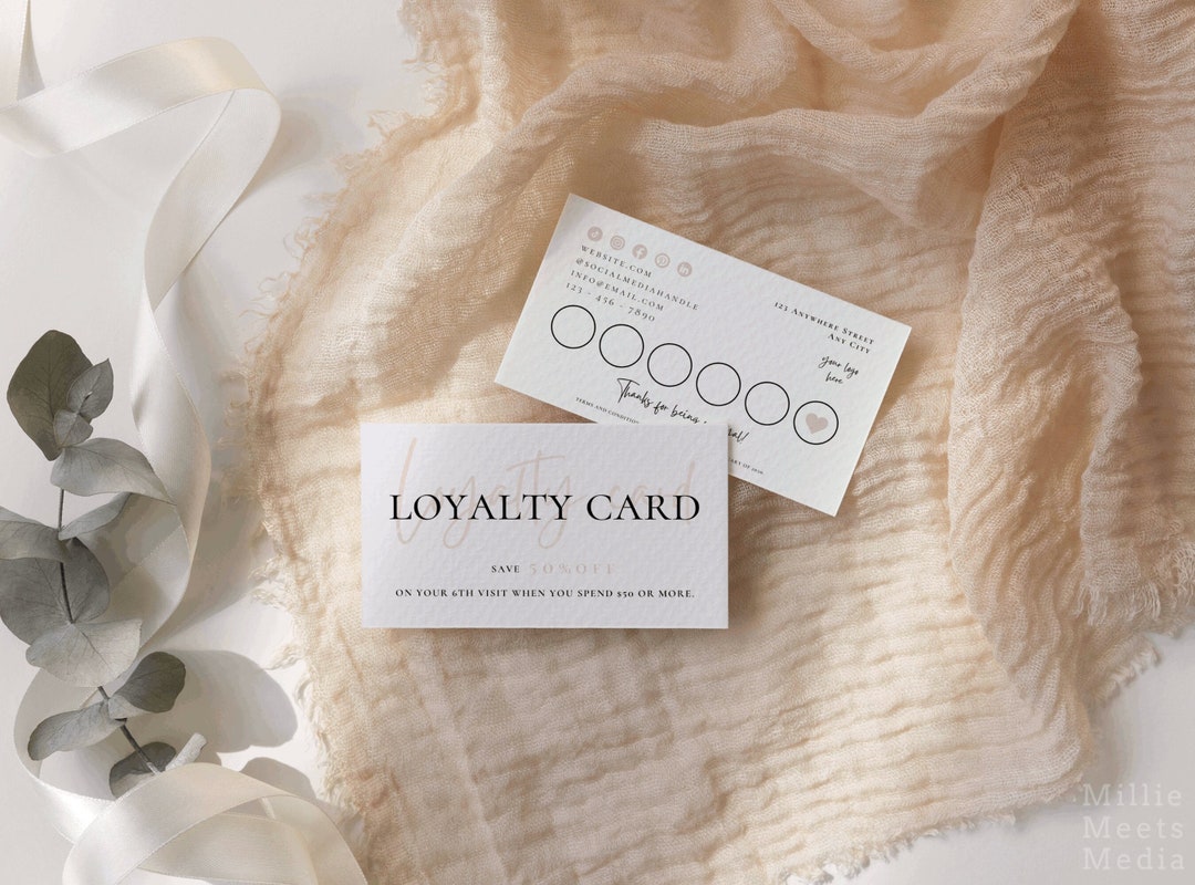 Modern Loyalty Card Canva Template | Discount Card | Salon Loyalty Card ...