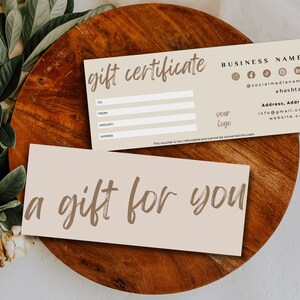 Boho Gift Certificate Template, Add Logo Printable Gift Voucher, DIY Gift Certificate Canva Template, Editable Gift Coupon