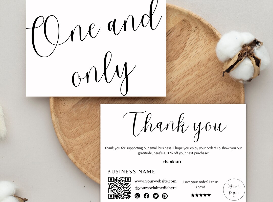 Canva Thank You Card Editable Template Thanks for Your Purchase Package ...