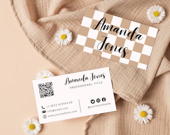 Unique Business Card Editable Template QR Code Business Card Design Printable Digital Edit In Canva Template
