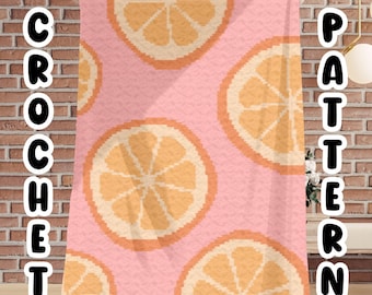 Crochet Graphgan Pattern, Oranges Corner to Corner Crochet Blanket Pattern, Fruit Crochet, Cute Summer Tapestry Crochet Blanket Pattern