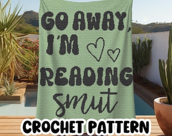 Crochet Graphgan Pattern, Reader Corner to Corner Afghan Blanket Pattern, Smut Reader C2C Crochet Tapestry Pattern, Funny Gift for Bookworm
