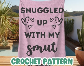 Crochet Graphgan Pattern, Reader Corner to Corner Afghan Blanket Pattern, Smut Reader C2C Crochet Tapestry Pattern, Funny Gift for Bookworm