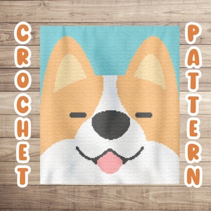 Crochet Corgi Graphgan Pattern, Dog Corner to Corner Blanket Pattern, Cute Animal Tapestry Afghan, Pet Puppy C2C Baby Blanket Pattern