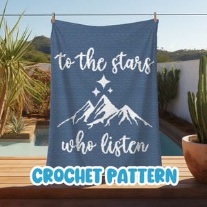 Crochet Graphgan Pattern, Reader Corner to Corner Afghan Blanket Pattern, To The Stars Who Listen C2C Crochet Tapestry Pattern, ACOTAR