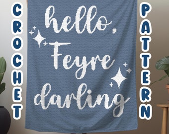 Crochet Graphgan Pattern, Reader Corner to Corner Afghan Blanket Pattern, Hello Feyre Darling C2C Crochet Tapestry Pattern, ACOTAR Rhysand