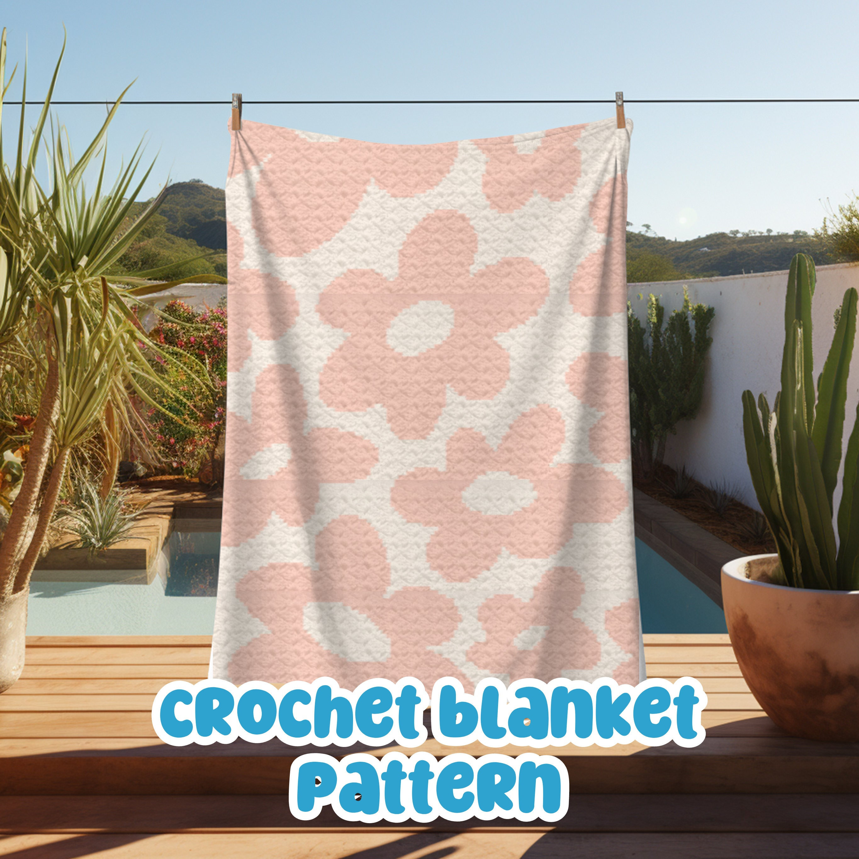 30 Beautiful and Stylish Monochrome Crochet Patterns 8 Monochrome Floral C2C Graphgan Pattern