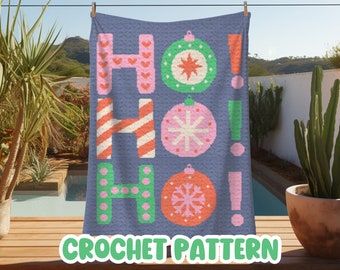 Crochet Christmas Graphgan Pattern, Santa Corner to Corner Afghan Blanket Pattern, Winter Holiday C2C Crochet Tapestry Throw Pattern