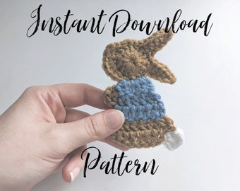 Crochet bunny applique pattern / easter crochet pattern / easter bunny applique / crochet rabbit pattern / instant download crochet pattern