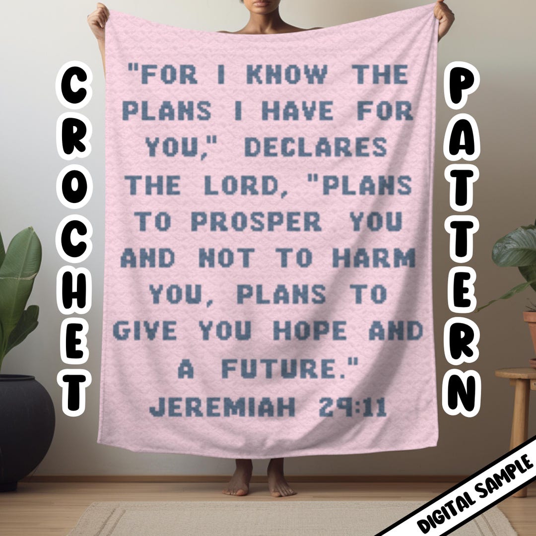 Crochet Graphgan Pattern, Bible Verse Corner to Corner Afghan Blanket ...