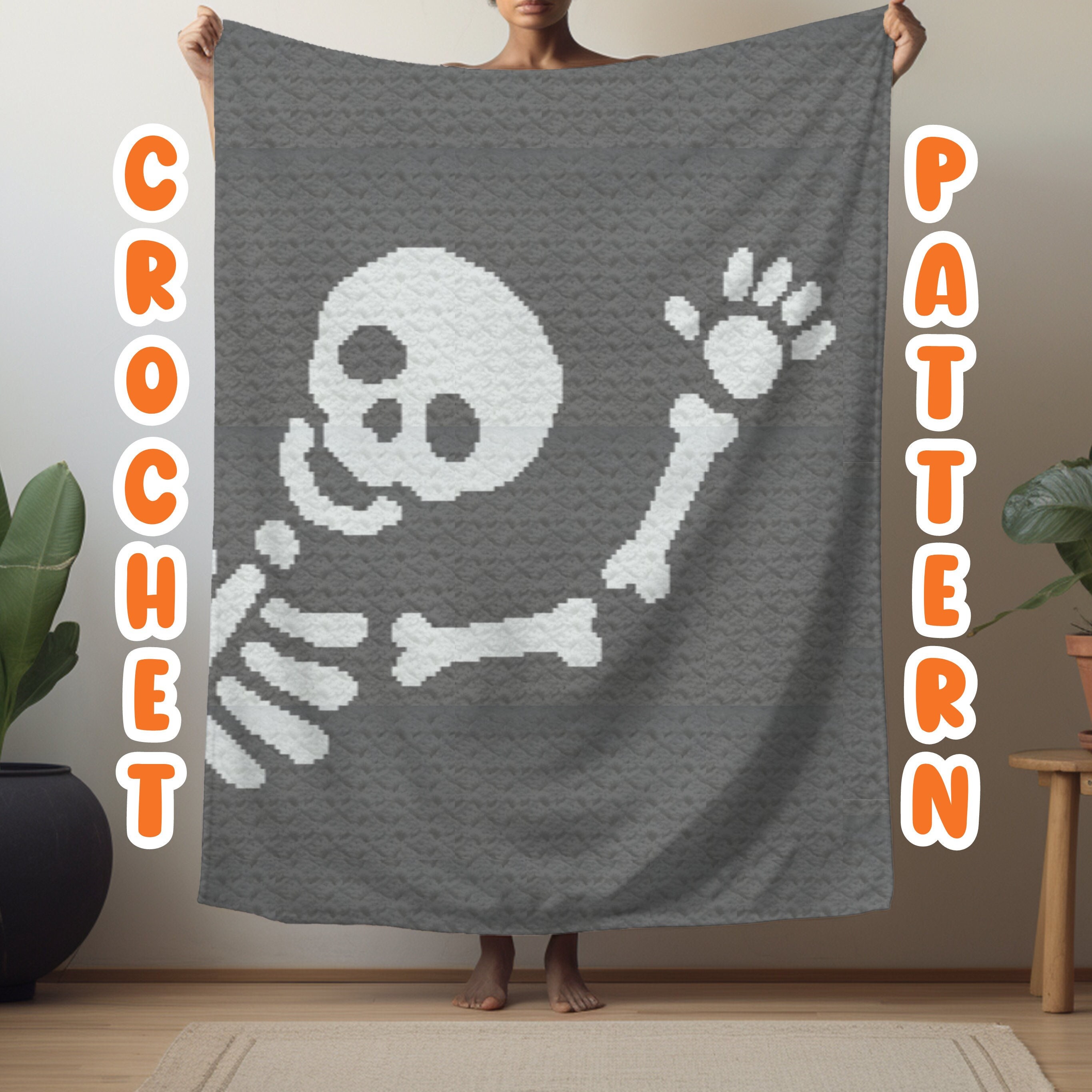 Crochet Halloween Skeleton Graphgan