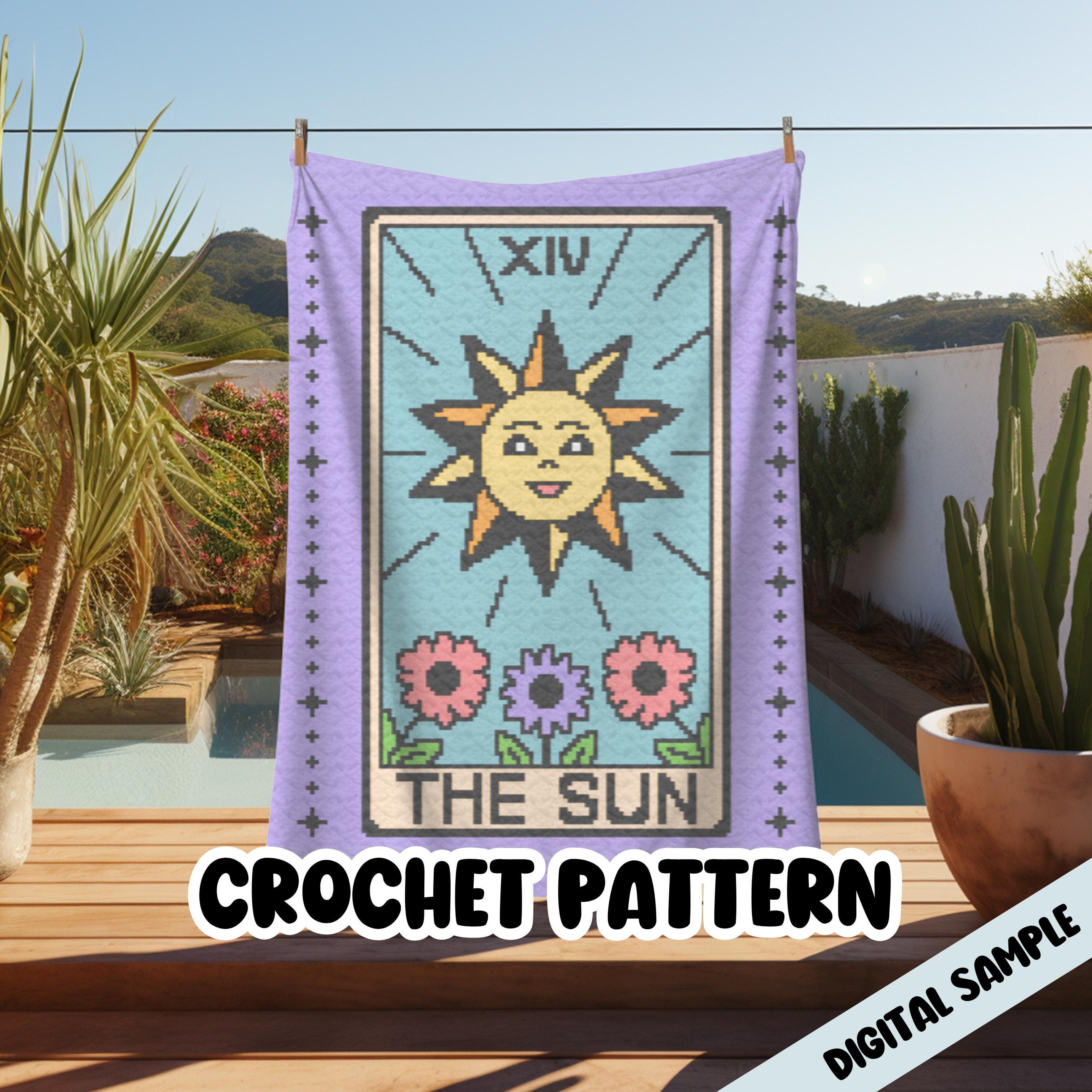 30 Witchy Crochet Patterns for Spooky, Celestial, and Gothic Makes 25 The Sun Tarot Card C2C Blanket Crochet Pattern