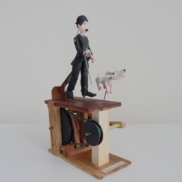 Charlie Chaplin Handcrafted Wooden Automata