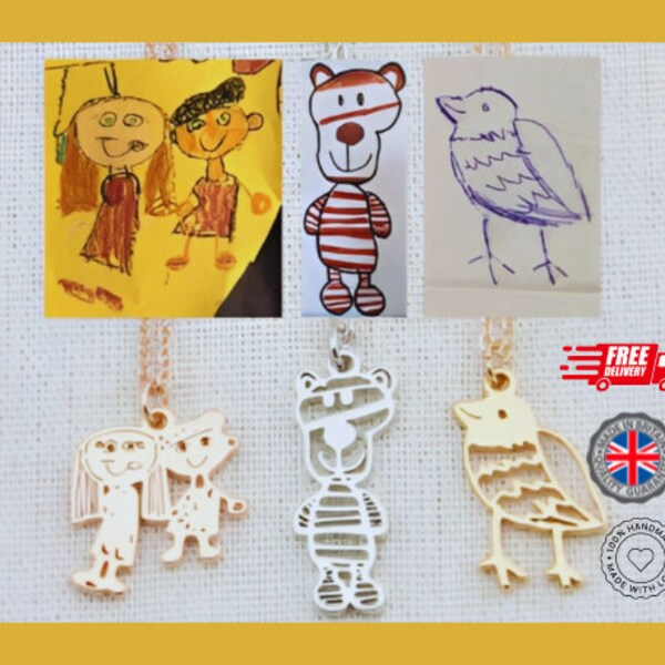 Kids drawing into necklace Clearance