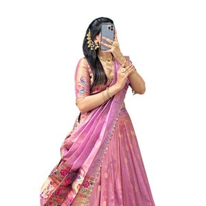 Shimmer Silk Lehenga Set | Metallic Zari Weaving Patterns | 4.5M Mega Can-Can Flair | Zip Closure Skirt | 3 Pastel Colors Pack
