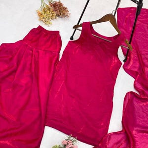 Party wear pink salwar suit for women, plain kurta pajama set for girls, ready to wear three piece suit for function, wedding salwar kameez