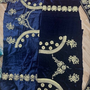 Blue lehenga for women,velvet lehenga choli with fancy embroidery zari work,new bridal wedding lehenga for reception,Indian wedding outfits image 4