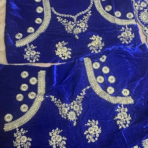 Blue lehenga for women,velvet lehenga choli with fancy embroidery zari work,new bridal wedding lehenga for reception,Indian wedding outfits image 9