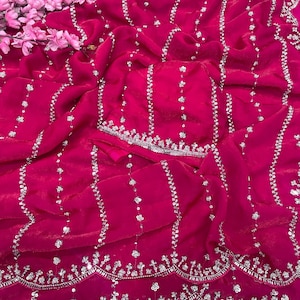 Fandy satin silk party wear saree for women, Indian sequin saree for festive, saree for function