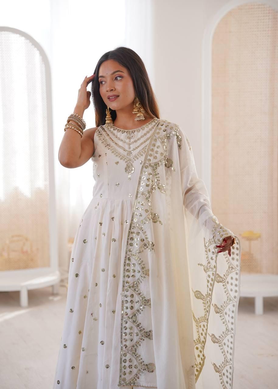 roman dress white and gold Large main image 0
