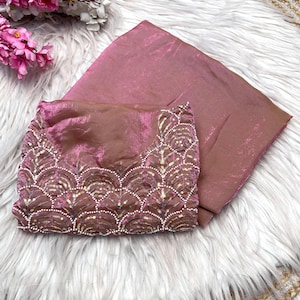 Party wear fandy silk saree for women, shaded color wedding saree for bridesmaid, Indian desi outfits for Girls,festive sari blouse for gift