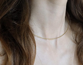 Collana Rigida - Choker In Ottone - Chiusura Regolabile