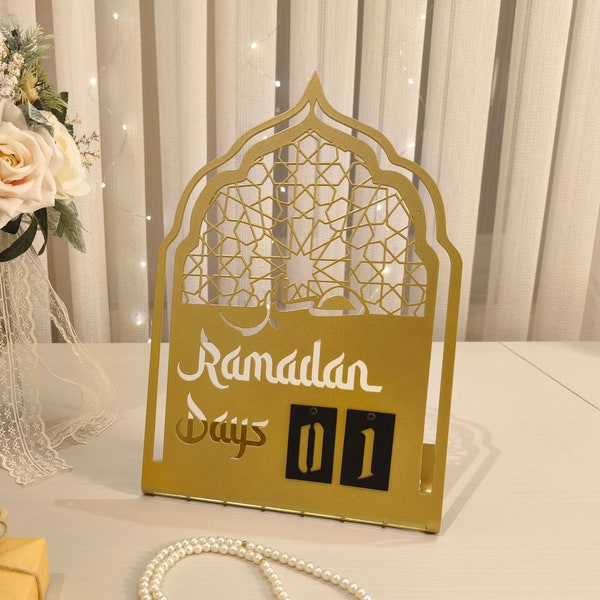 Ramadan Metal Calendar, Countdown Calendar for Ramadan, Islamic Table Decor, Muslim Home Decoration, Ramadan Tracker, Islamic Gift, Eid Days