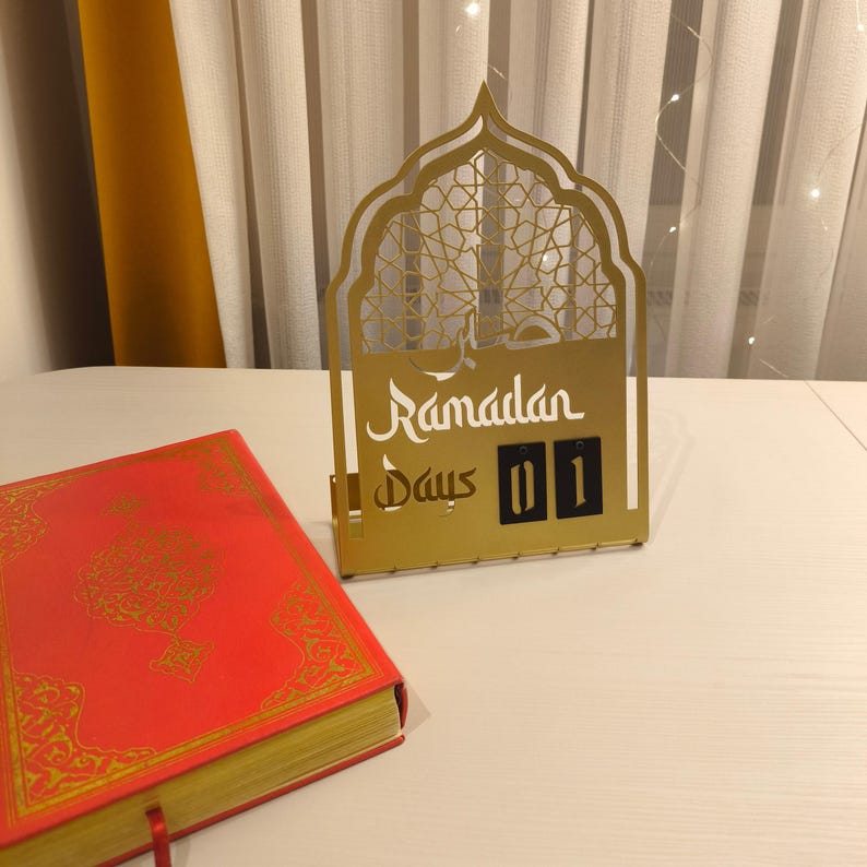 Ramadan Metal Calendar, Countdown Calendar for Ramadan, Islamic Table Decor, Muslim Home Decoration, Ramadan Tracker, Islamic Gift, Eid Days image 8