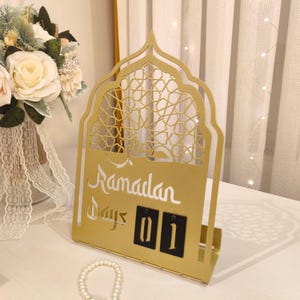 Ramadan Metal Calendar, Countdown Calendar for Ramadan, Islamic Table Decor, Muslim Home Decoration, Ramadan Tracker, Islamic Gift, Eid Days image 7