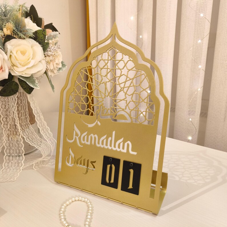 Ramadan Metal Calendar, Countdown Calendar for Ramadan, Islamic Table Decor, Muslim Home Decoration, Ramadan Tracker, Islamic Gift, Eid Days image 7