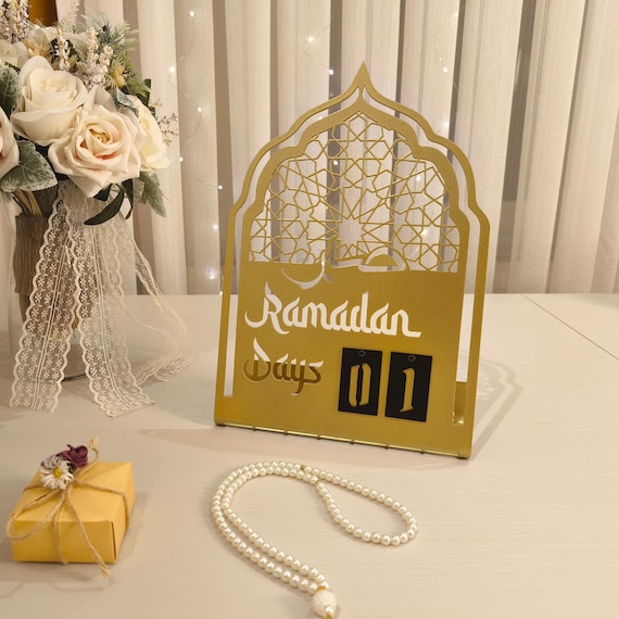 Ramadan Metal Calendar, Countdown Calendar for Ramadan, Islamic Table Decor, Muslim Home Decoration, Ramadan Tracker, Islamic Gift, Eid Days