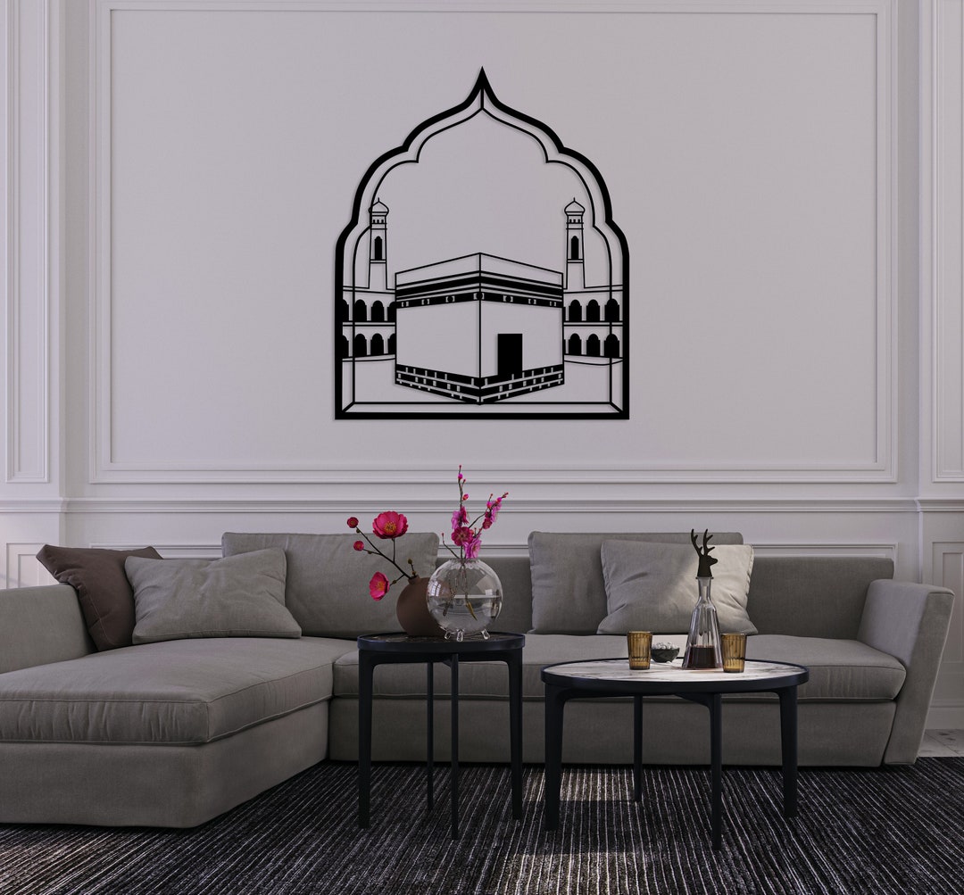 Metal Kaaba Islam Wall Art, Islamic Home Decor, Modern Islamic Decor