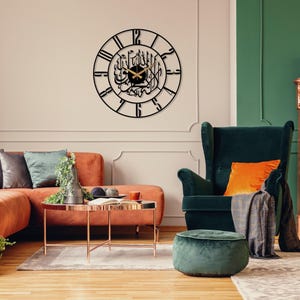 Kalima Shahada Metal Islamic Wall Clock, Arabic Wall Clock, Silent Islamic Clock, Large Islamic Wall Art, Muslim Gifts, Modern Islamic Clock image 8