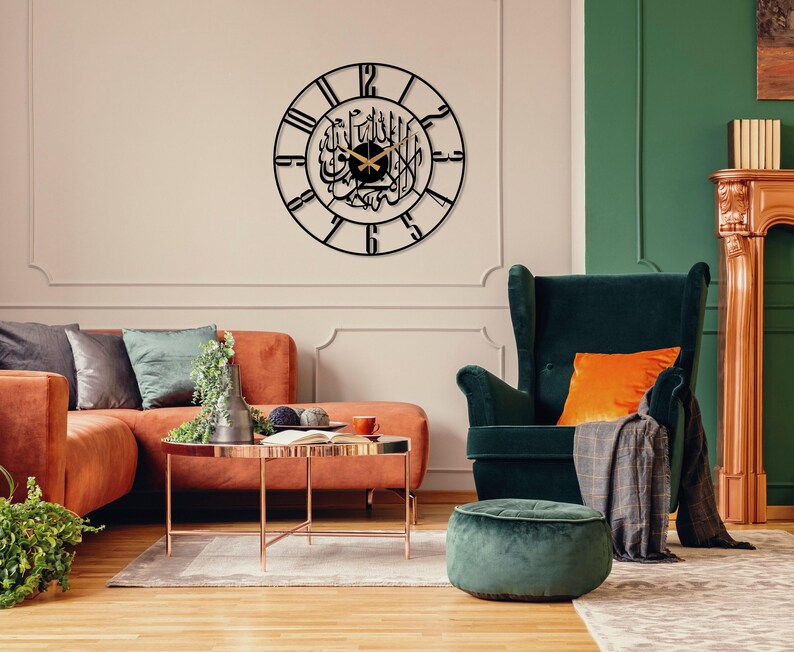 Kalima Shahada Metal Islamic Wall Clock, Arabic Wall Clock, Silent Islamic Clock, Large Islamic Wall Art, Muslim Gifts, Modern Islamic Clock image 8