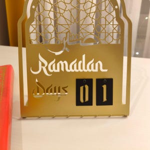 Ramadan Metal Calendar, Countdown Calendar for Ramadan, Islamic Table Decor, Muslim Home Decoration, Ramadan Tracker, Islamic Gift, Eid Days image 6