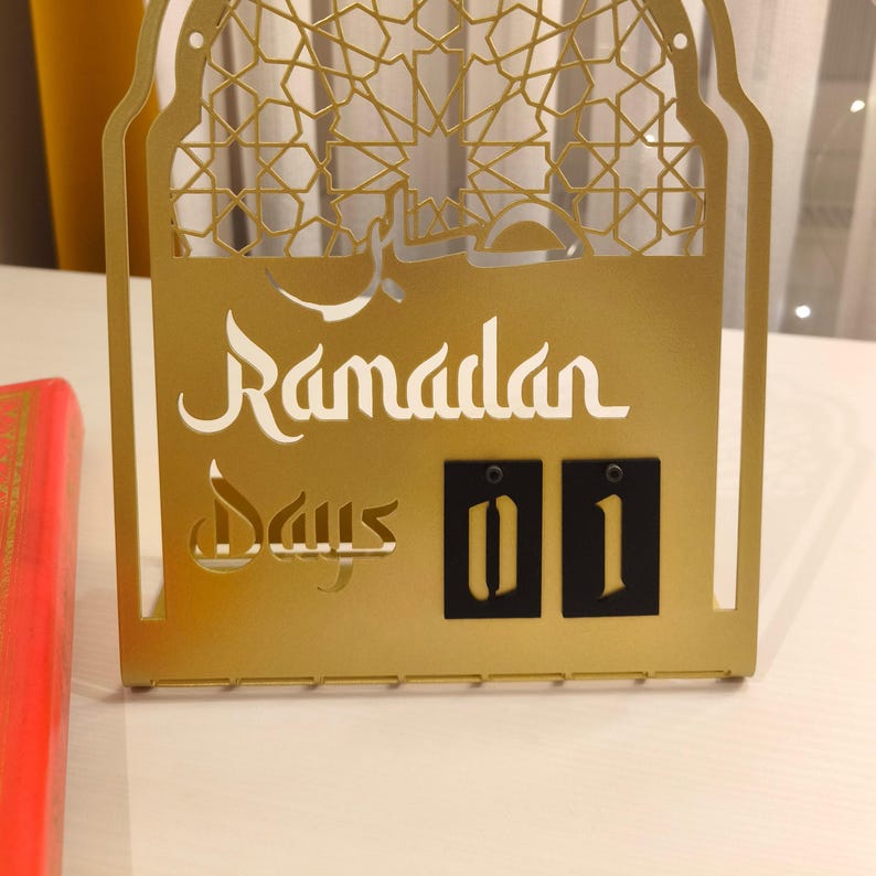Ramadan Metal Calendar, Countdown Calendar for Ramadan, Islamic Table Decor, Muslim Home Decoration, Ramadan Tracker, Islamic Gift, Eid Days image 6