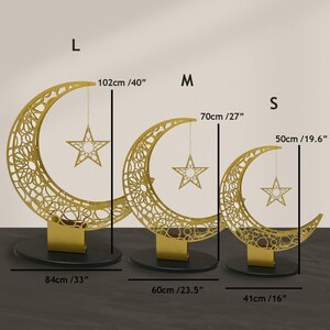 Crescent Moon With Led Light Ramadan Decor, Islamic Tabletop Decor ...