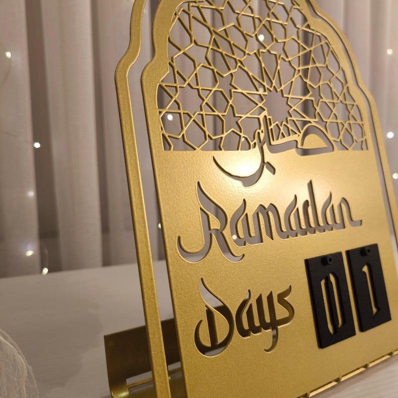 Ramadan Metal Calendar, Countdown Calendar for Ramadan, Islamic Table Decor, Muslim Home Decoration, Ramadan Tracker, Islamic Gift, Eid Days image 5